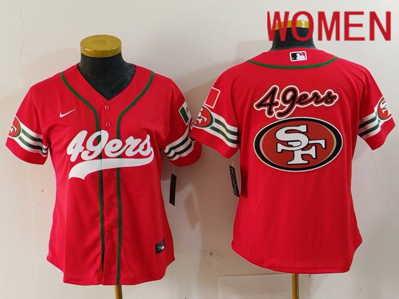 Women San Francisco 49ers Blank Red Mexican Joint Name 2024 Nike Limited NFL Jersey style 3
